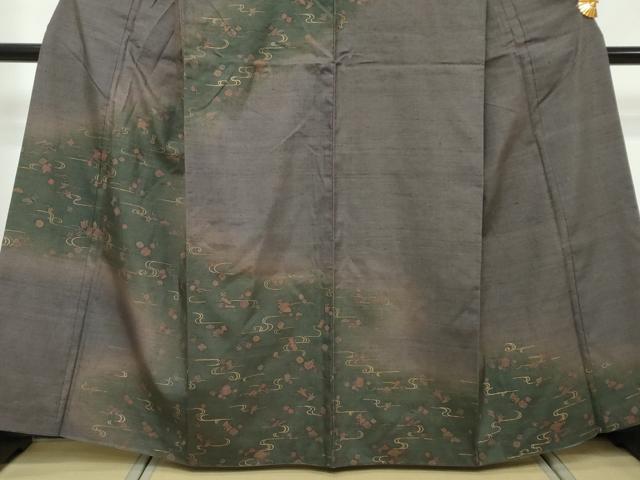 平和屋着物●訪問着　紬地　流水宝尽くし花文　金彩　正絹　逸品　DABI9013ud