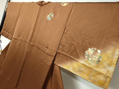 平和屋着物●訪問着　草花丸文　暈し染め　金彩　正絹　逸品　DABI9014ud
