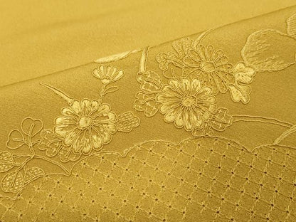 平和屋着物●中国三大刺繍　汕頭刺繍　スワトウ刺繍　総刺繍　訪問着　風景草花文　暈し染め　ロング丈　正絹　逸品　未使用　DABI9017ud