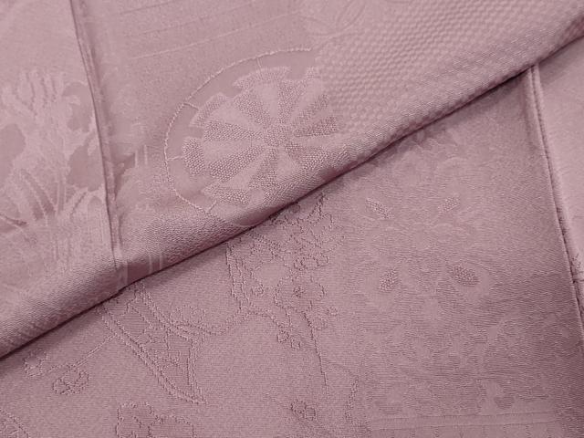 平和屋着物●上質な色無地　吉祥草花地紋　半色　正絹　逸品　未使用　DABI9020ud