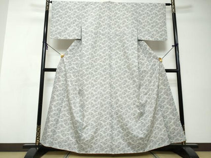 平和屋着物●洗える最高級着物　＜英＞はなぶさ謹製　小紋　アンサンブル　麻の葉文様　洗える着物　DABI9031ud