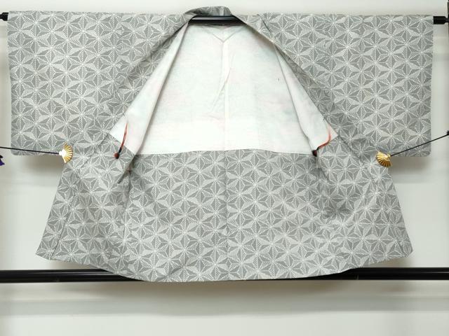平和屋着物●洗える最高級着物　＜英＞はなぶさ謹製　小紋　アンサンブル　麻の葉文様　洗える着物　DABI9031ud