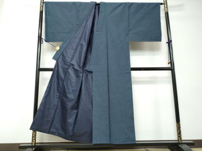 平和屋着物●男性　本場大島紬　アンサンブル　長羽織　抽象文様　キングサイズ　正絹　逸品　DABI9032ud