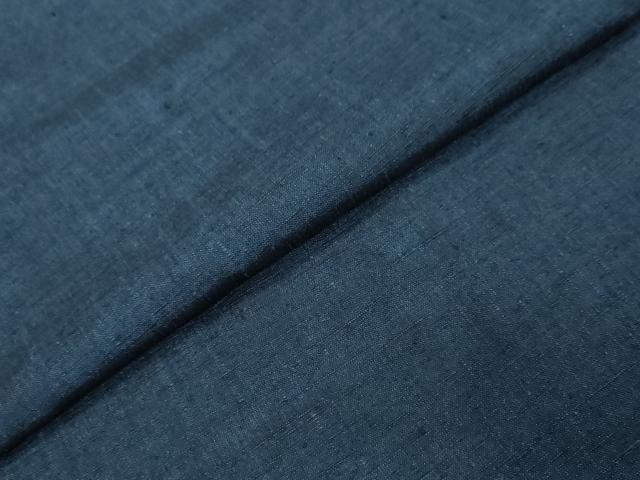 平和屋着物●男性　紬　アンサンブル　長羽織　鉄紺色　キングサイズ　正絹　逸品　未使用　DABI9033ud