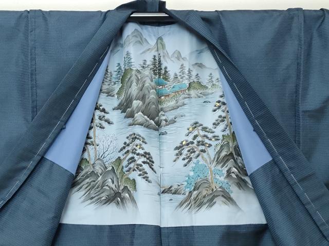 平和屋着物●男性　本場大島紬　アンサンブル・長襦袢セット　長羽織　100亀甲　総詰め　キングサイズ　正絹　逸品　未使用　DABI9034ud
