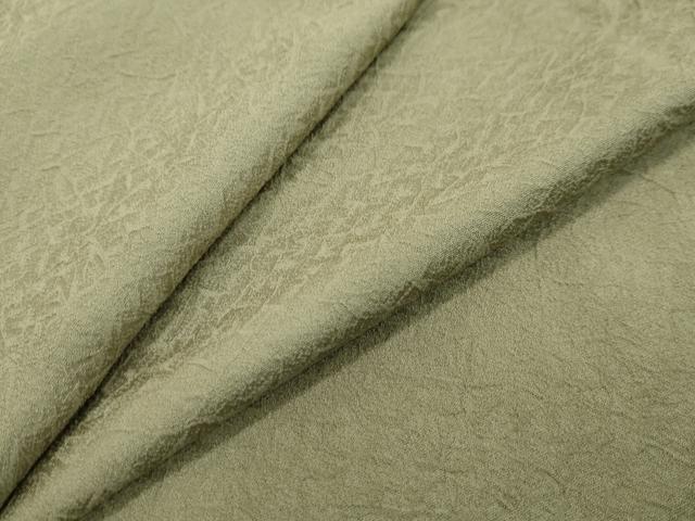 平和屋着物●上質な色無地　干割れ地紋　柳茶色　正絹　逸品　DABI9038ud