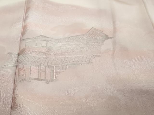 平和屋着物●訪問着　地紋起こし　遠山風景文　暈し染め　銀糸　正絹　逸品　DABI9039ud