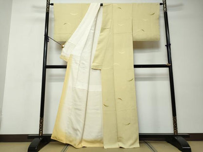 平和屋着物●訪問着　地紋起こし　雪輪文　正絹　逸品　DABI9043ud
