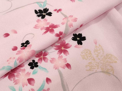 平和屋着物●小紋　舞桜文　洗える着物　DABI9045ud