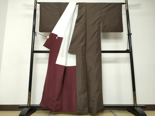 平和屋着物●本場大島紬　格子　正絹　逸品　DABI9047ud