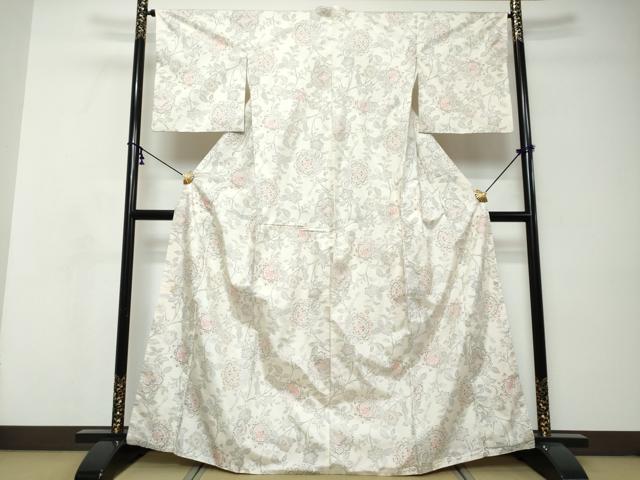 平和屋着物●本場村山大島紬　更紗花文　正絹　逸品　DABI9051ud
