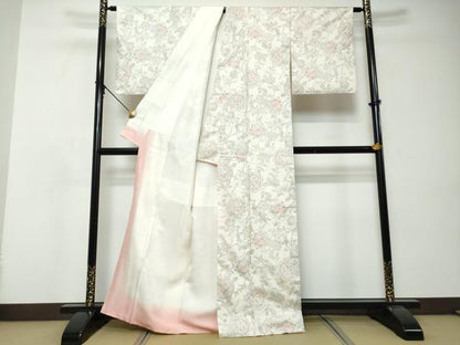 平和屋着物●本場村山大島紬　更紗花文　正絹　逸品　DABI9051ud