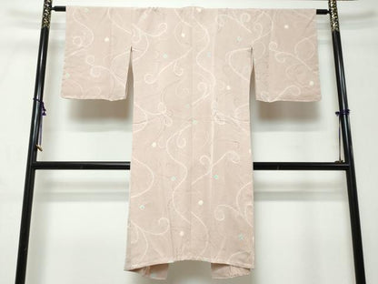 平和屋着物●長襦袢　袷　絞り　唐草文　正絹　逸品　DABI9053ud