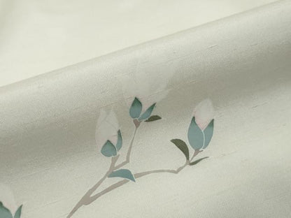 平和屋着物●訪問着　白山紬　友禅　作家物　枝花文　正絹　逸品　DABI9055ud