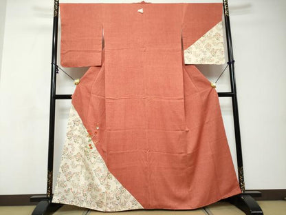 平和屋着物●訪問着　刺繍　草花文　金糸　正絹　逸品　未使用　DABI9059ud