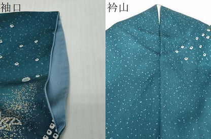 平和屋着物●訪問着　絞り　熨斗草花文　暈し染め　金彩　ロング丈　正絹　逸品　DABI9060ud