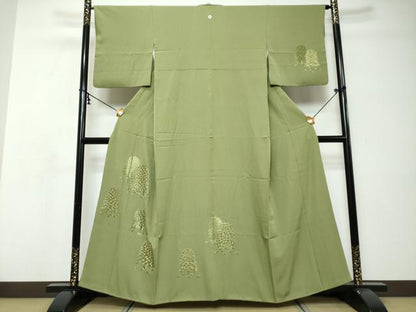 平和屋着物●訪問着　総刺繍　松竹梅　金糸　正絹　逸品　DABI9062ud