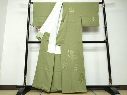 平和屋着物●訪問着　総刺繍　松竹梅　金糸　正絹　逸品　DABI9062ud