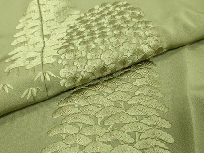 平和屋着物●訪問着　総刺繍　松竹梅　金糸　正絹　逸品　DABI9062ud