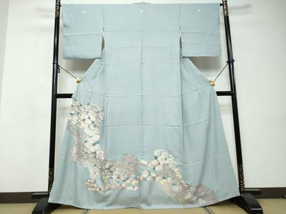 平和屋着物●豪華色留袖　総刺繍　道長草花文　正絹　逸品　DABI9063ud