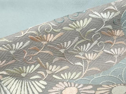 平和屋着物●豪華色留袖　総刺繍　道長草花文　正絹　逸品　DABI9063ud
