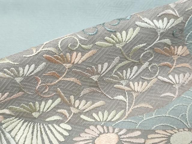 平和屋着物●豪華色留袖　総刺繍　道長草花文　正絹　逸品　DABI9063ud