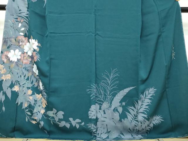平和屋着物●皇室デザイナー　中村乃武夫　訪問着　草花文　シルエット　金彩　やまと誂製　正絹　逸品　未使用　DABI9066ud