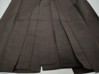 平和屋着物●男性　馬乗り袴　縞　正絹　逸品　DABI9071ud