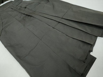 平和屋着物●男性　馬乗り袴　縞　正絹　逸品　DABI9072ud