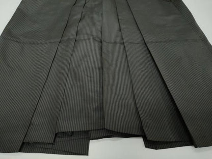 平和屋着物●男性　馬乗り袴　縞　正絹　逸品　DABI9072ud