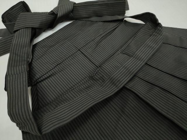 平和屋着物●男性　馬乗り袴　縞　正絹　逸品　DABI9072ud
