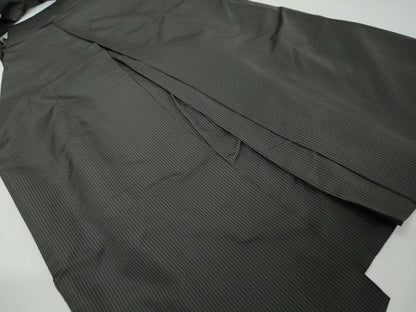 平和屋着物●男性　馬乗り袴　縞　正絹　逸品　DABI9072ud