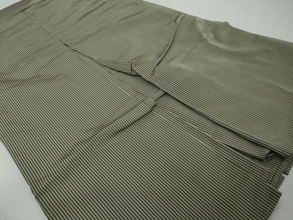 平和屋着物●男性　馬乗り袴　縞　正絹　逸品　DABI9078ud