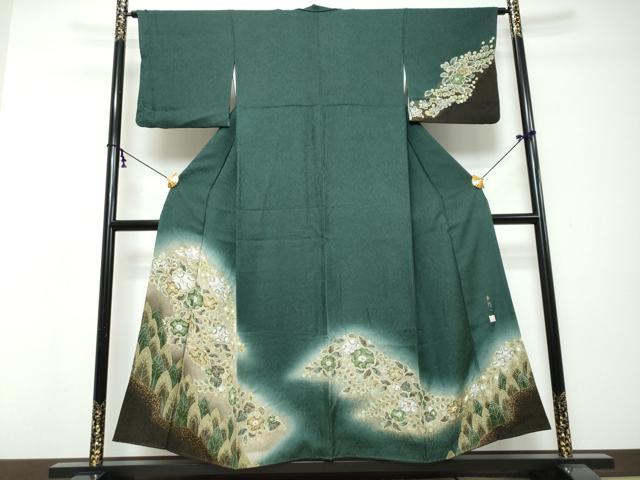 平和屋着物●林淳一　訪問着　辻が花　暈し染め　金彩　正絹　逸品　DABI9082ud