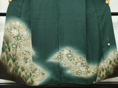 平和屋着物●林淳一　訪問着　辻が花　暈し染め　金彩　正絹　逸品　DABI9082ud