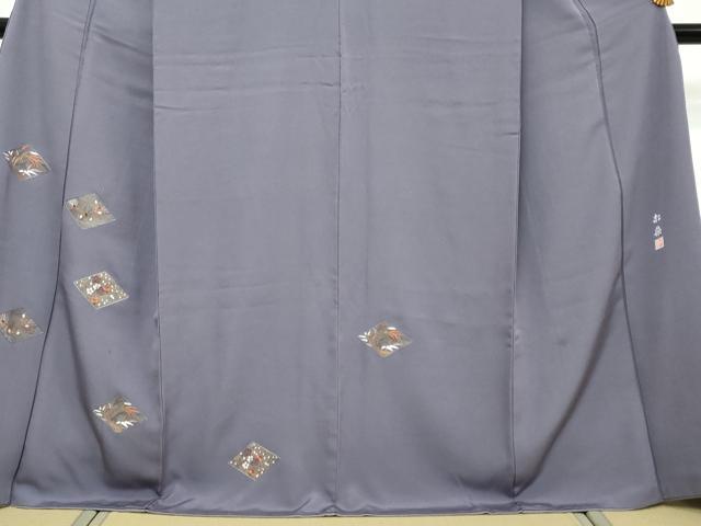 平和屋着物●訪問着　作家物　総刺繍　菱草花文　金糸　正絹　逸品　DABI9085ud