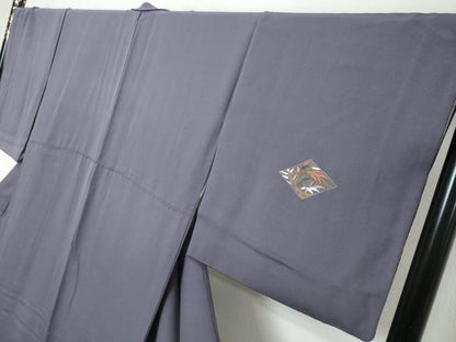 平和屋着物●訪問着　作家物　総刺繍　菱草花文　金糸　正絹　逸品　DABI9085ud