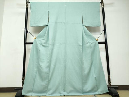 平和屋着物●上質な色無地　干割れ地紋　湊鼠色　正絹　逸品　DABI9086ud