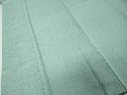 平和屋着物●上質な色無地　干割れ地紋　湊鼠色　正絹　逸品　DABI9086ud