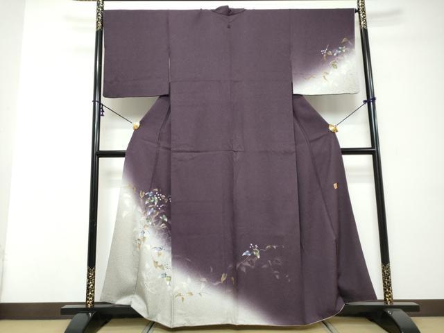 平和屋着物●和紙染染色作家・植村彩弘　訪問着　草花籬文　暈し染め　金彩　やまと誂製　正絹　逸品　DABI9087ud