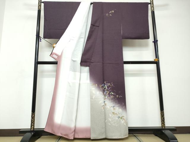平和屋着物●和紙染染色作家・植村彩弘　訪問着　草花籬文　暈し染め　金彩　やまと誂製　正絹　逸品　DABI9087ud