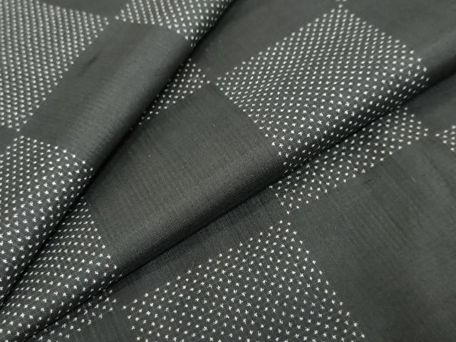 平和屋着物●本場大島紬　7マルキ　市松文様　正絹　逸品　DABI9090ud