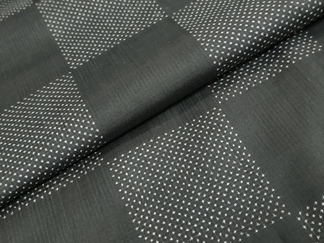 平和屋着物●本場大島紬　7マルキ　市松文様　正絹　逸品　DABI9090ud