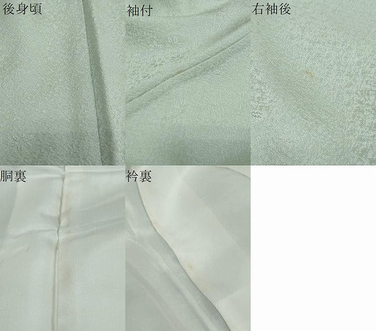 平和屋着物●上質な色無地　舞花地紋　水浅葱色　正絹　逸品　未使用　DABI9091ud