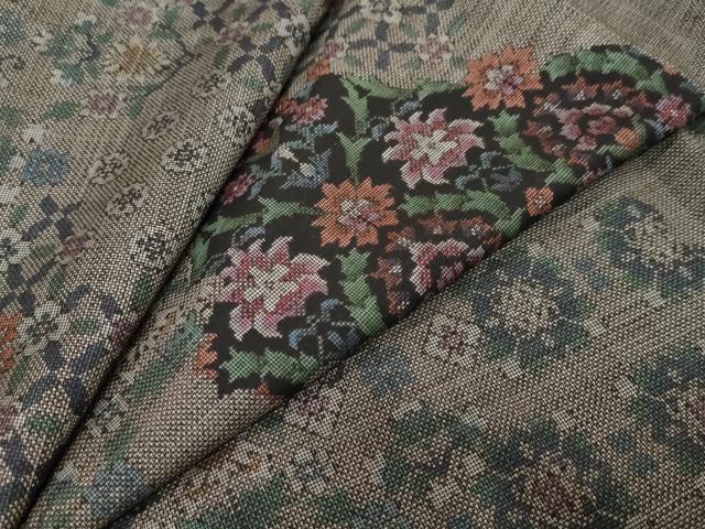 平和屋着物●本場大島紬　9マルキ　吉祥草花文　正絹　逸品　未使用　DABI9096ud