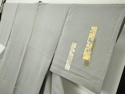 平和屋着物●訪問着　刺繍　短冊飛鶴花文　金彩　正絹　逸品　DABI9103ud