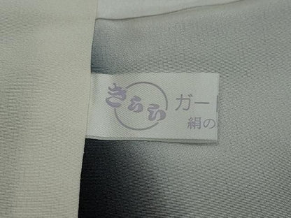 平和屋着物●上質な小紋　枝花文　黒地　正絹　逸品　未使用　DABI9104ud