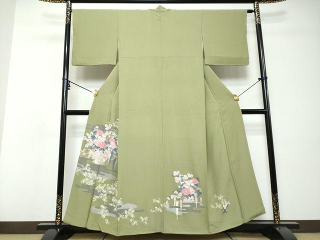 平和屋着物●豪華色留袖　花車文　金彩　正絹　逸品　DABI9105ud