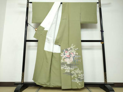 平和屋着物●豪華色留袖　花車文　金彩　正絹　逸品　DABI9105ud