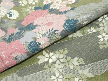 平和屋着物●豪華色留袖　花車文　金彩　正絹　逸品　DABI9105ud